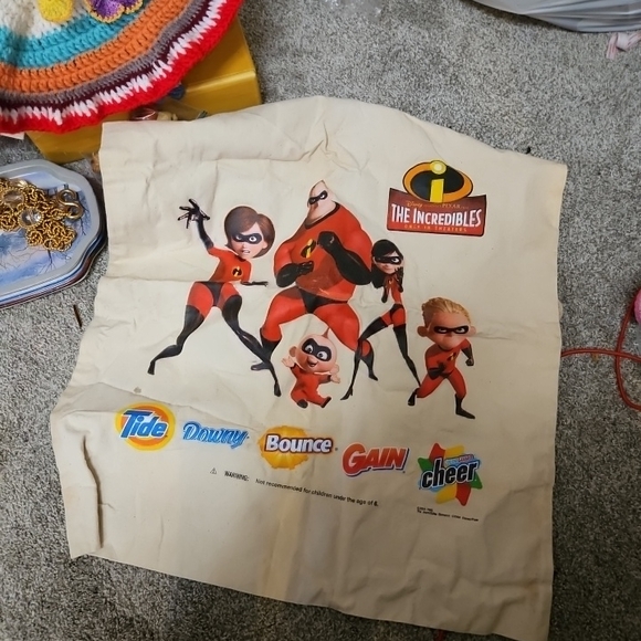 The Incredibles Canvas Laundry Bag Advertizing Tide Ect - Picture 1 of 1